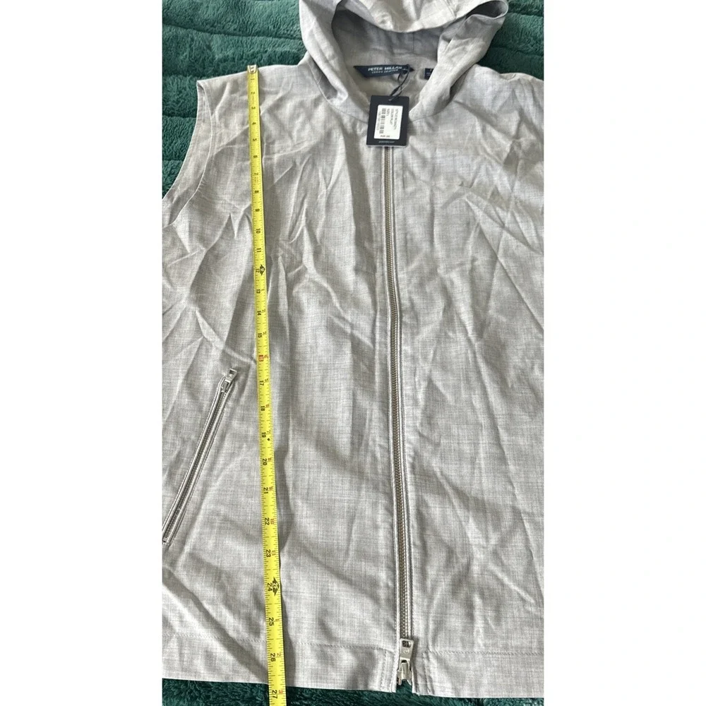 Peter Millar Size Large Crown Crafted Excursionist Lite Full Zip Vest Wool‎ Gray